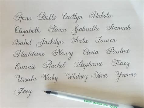 how to write names in cursive